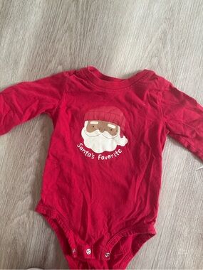 Carter's Red Santa Graphic Long-Sleeve One-Piece